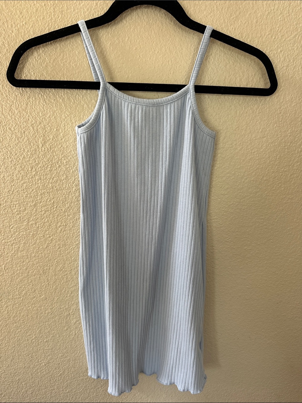 Btween Girls Light Blue Ribbed Tank Dress with Matching Floral Sweater Size 10 - Picture 8 of 12